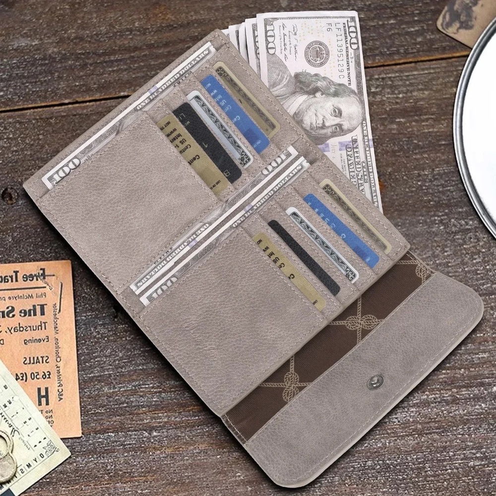 Wrangler Accents Tri-fold Key-Chain Wallet Khaki - Picture 2 of 3